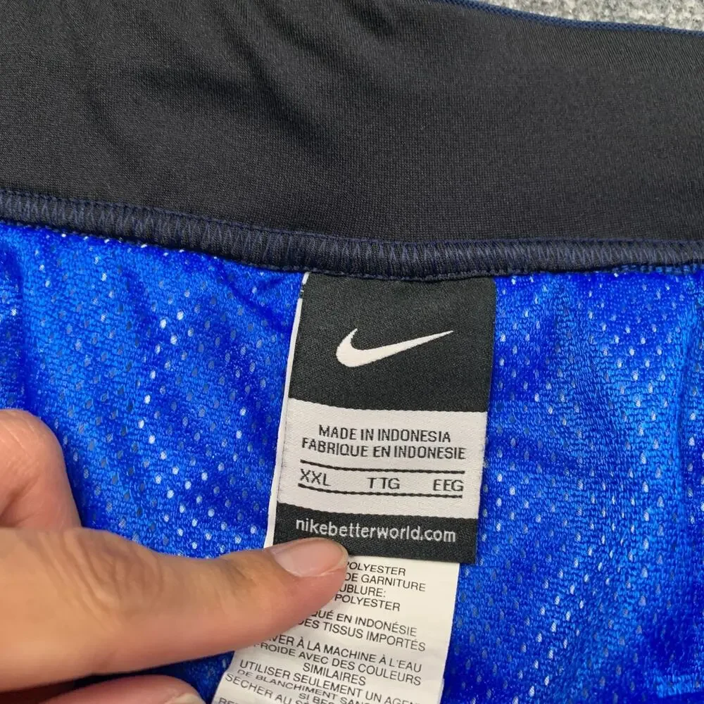 Nike Swim Shorts Mens XXL Blue Water Camo Brief Lined Beach Surf Drawstring Tie